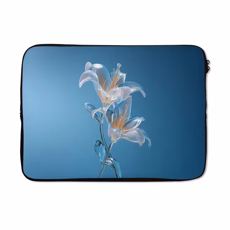 Laptophoes - Lelies - Blauw - Glazen — 5