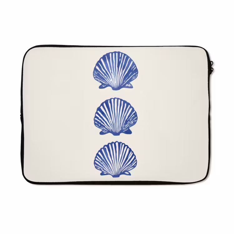 Laptophoes - Schelpen - Blauw - Patroon — 5