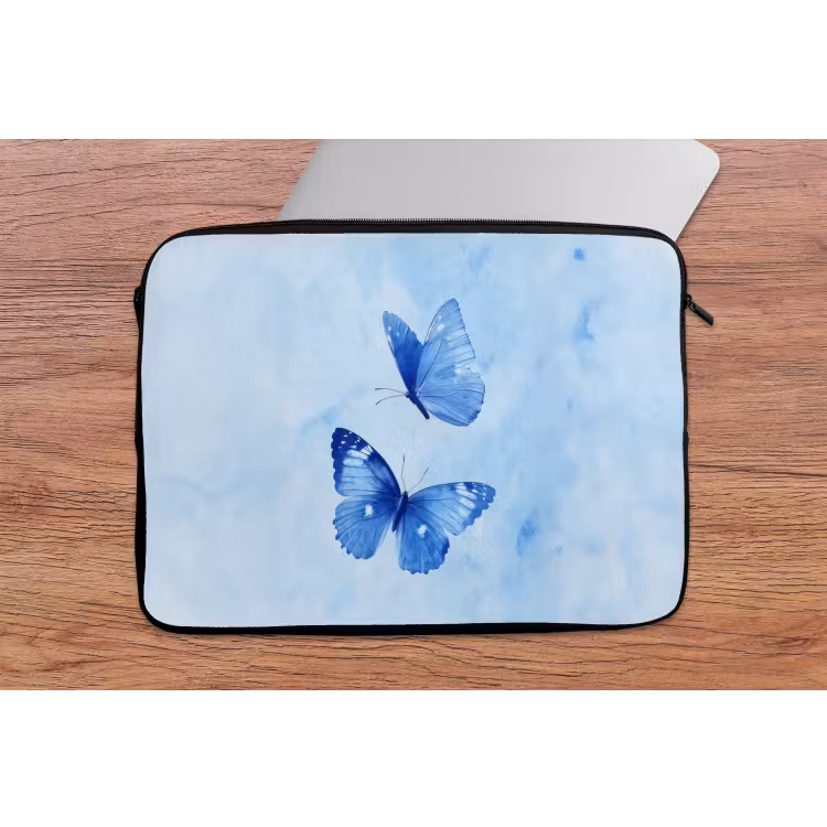 Laptophoes - Vlinders - Sierlijk - Blauw — 2