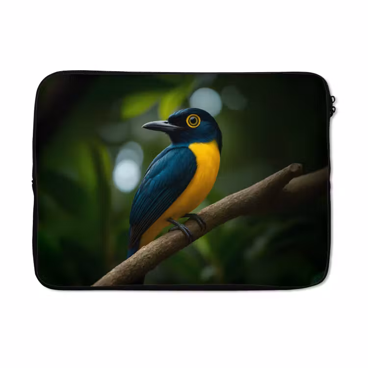 Laptophoes - Vogel - Tak - Geel - Bladeren — 5