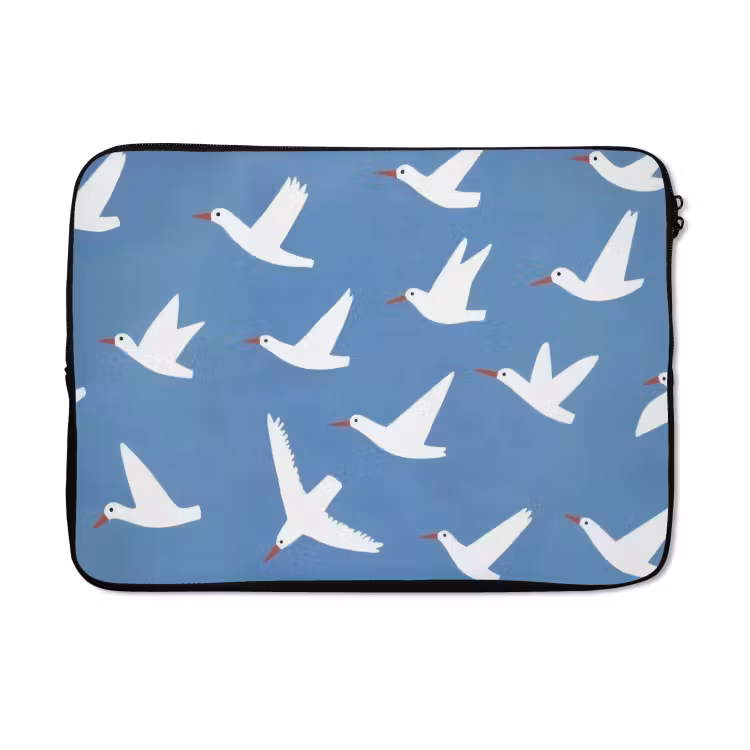 Laptophoes - Vogels - Wit - Patroon — 5