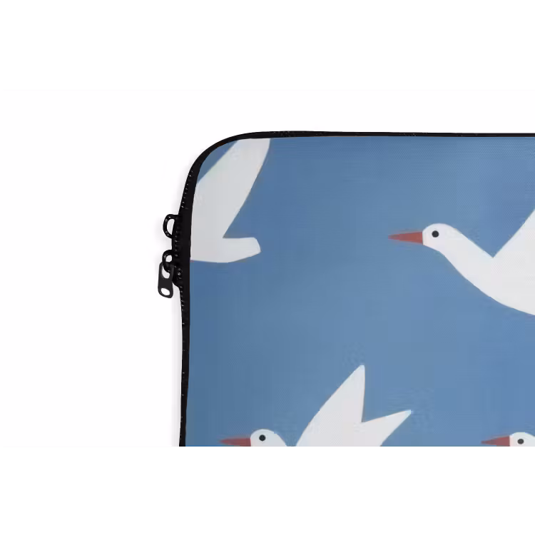 Laptophoes - Vogels - Wit - Patroon — 6
