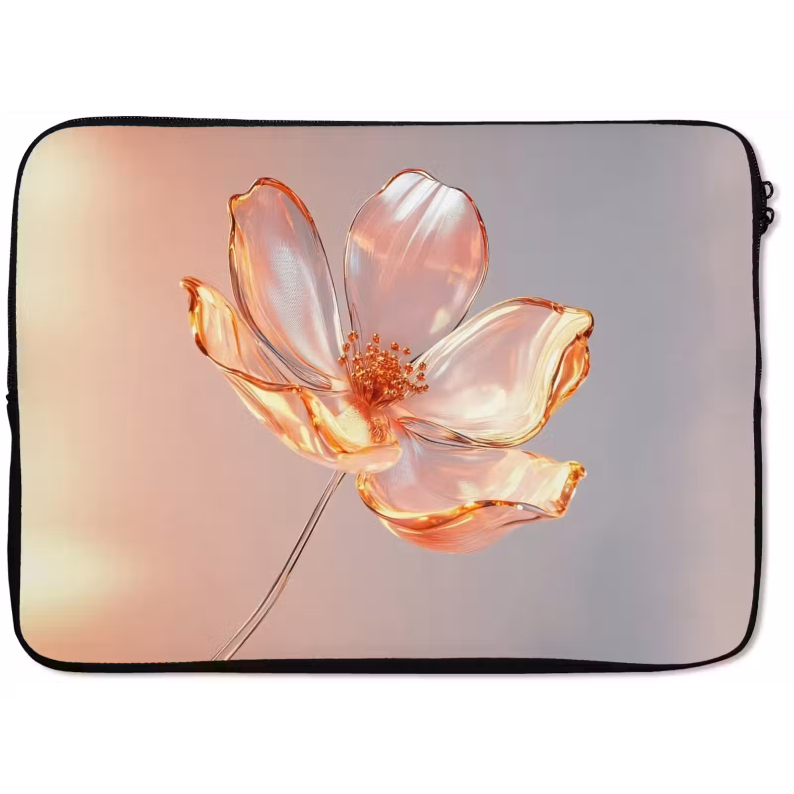 Laptophoes - Glazen - Bloem - Roze — 1