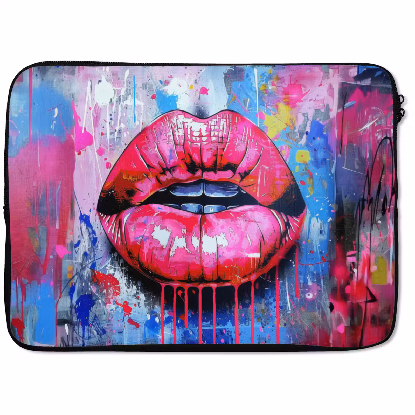 Laptophoes - Graffiti - Lippen - Felroze - Geschilderd — 1