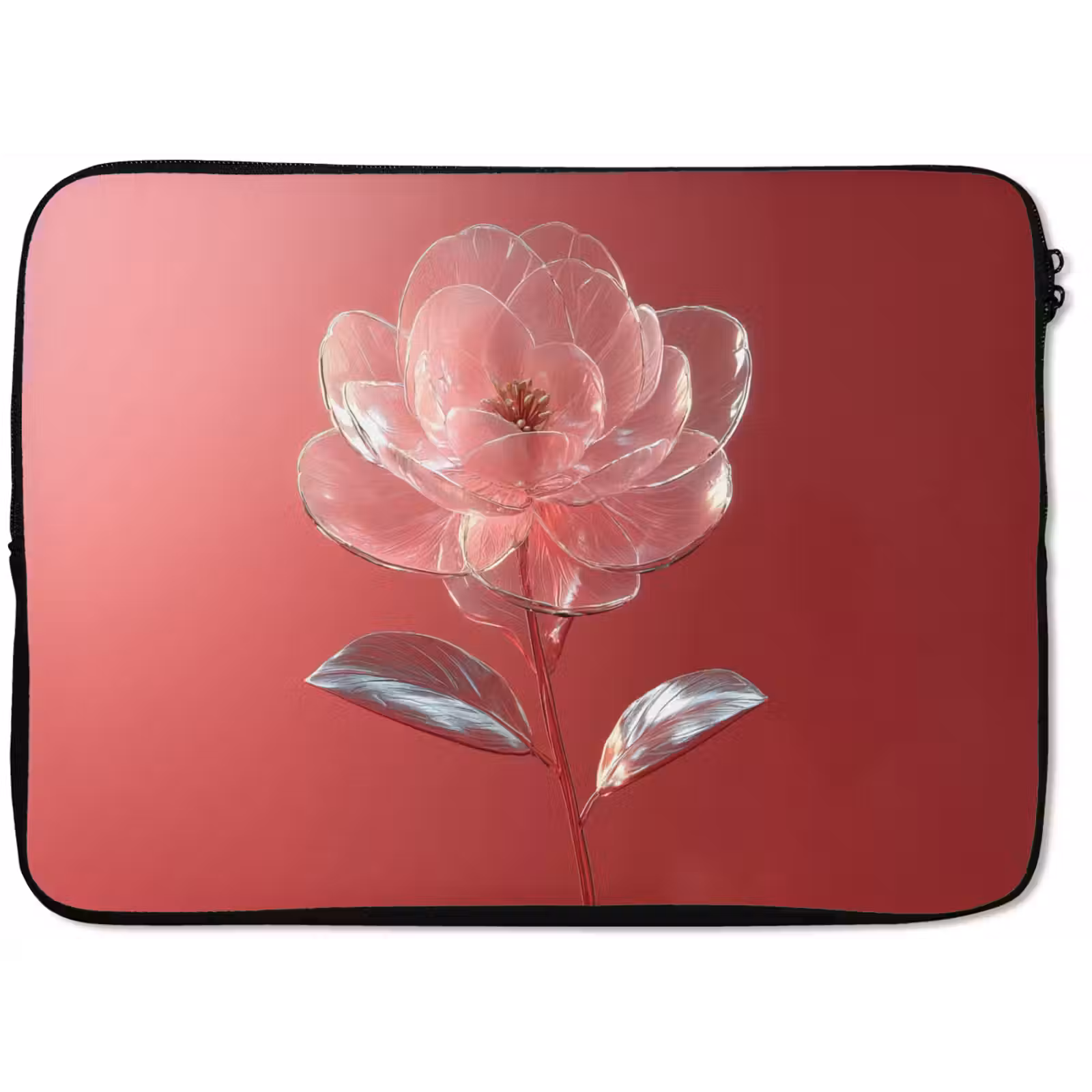 Laptophoes - Sierlijk - Bloem - Roze - Glazen — 1