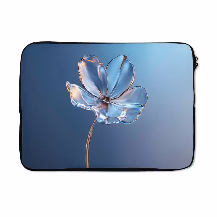 Laptophoes - Blauw - Bloem - Glazen - Sierlijk — 5