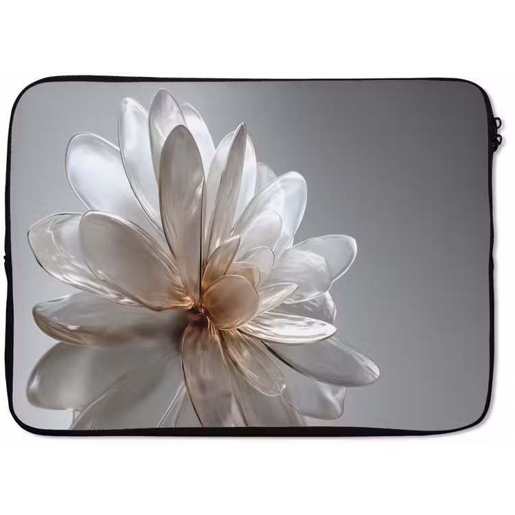 Laptophoes - Bloem - Wit - Neutraal — 1