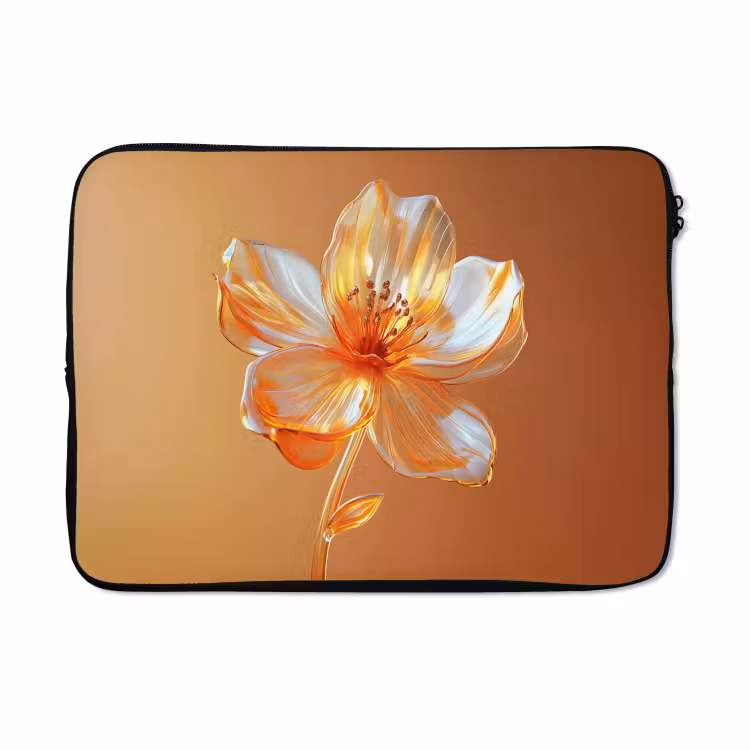 Laptophoes - Glazen - Bloem - Oranje — 5