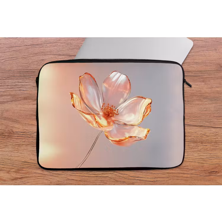 Laptophoes - Glazen - Bloem - Roze — 2