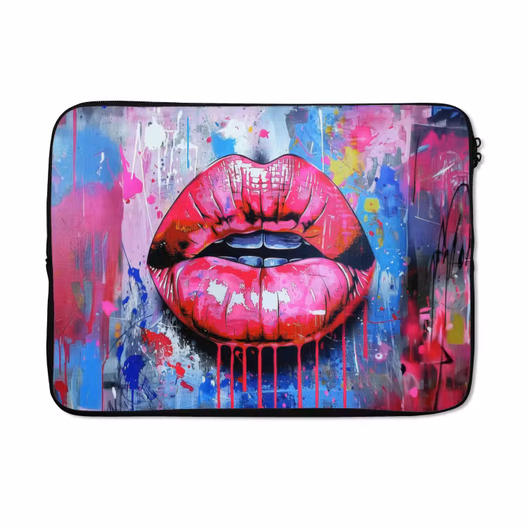 Laptophoes - Graffiti - Lippen - Felroze - Geschilderd — 5