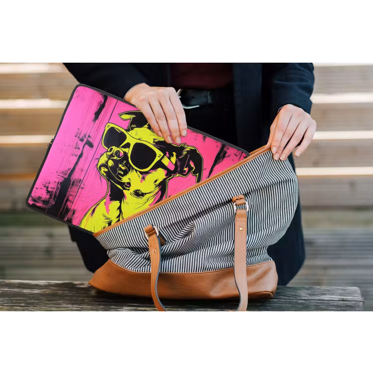 Laptophoes - Hond - Zonnebril - Roze - Art — 4