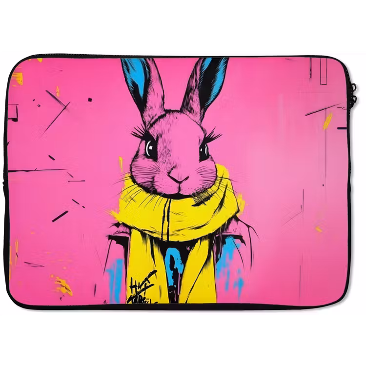 Laptophoes - Konijn - Felroze - Sjaal - Abstract — 1