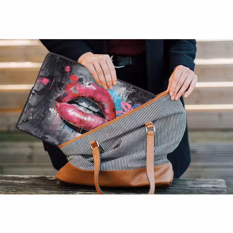 Laptophoes - Lippen - Felroze - Graffiti - Verfstrepen — 4