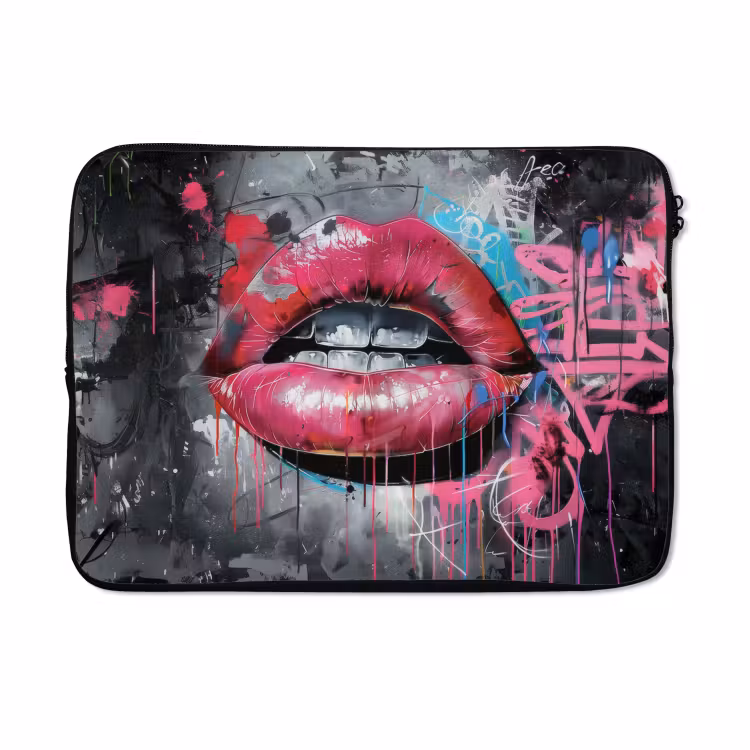 Laptophoes - Lippen - Felroze - Graffiti - Verfstrepen — 5