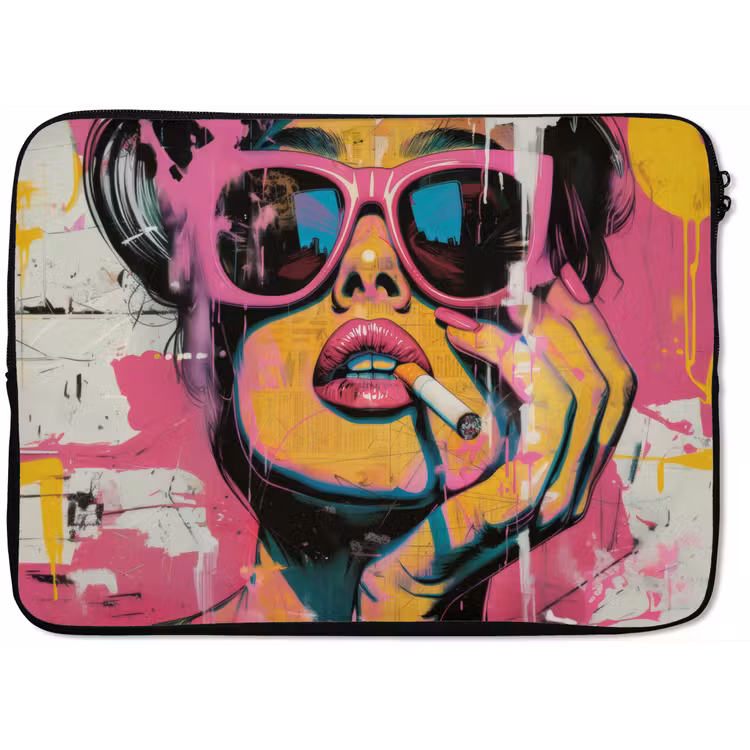 Laptophoes - Portret - Vrouw - Abstract - Zonnebril — 1