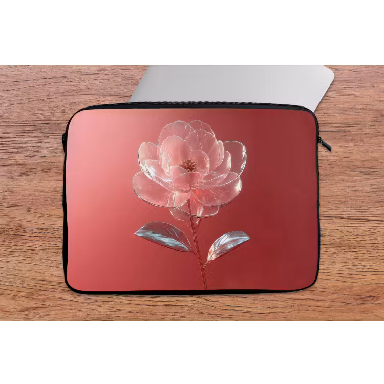 Laptophoes - Sierlijk - Bloem - Roze - Glazen — 2