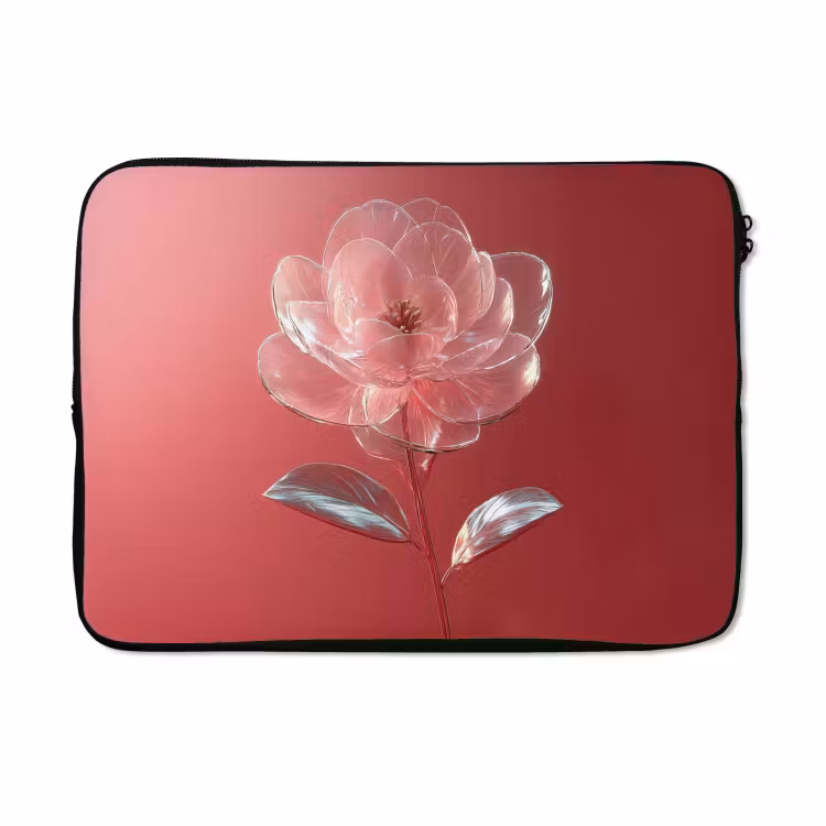 Laptophoes - Sierlijk - Bloem - Roze - Glazen — 5