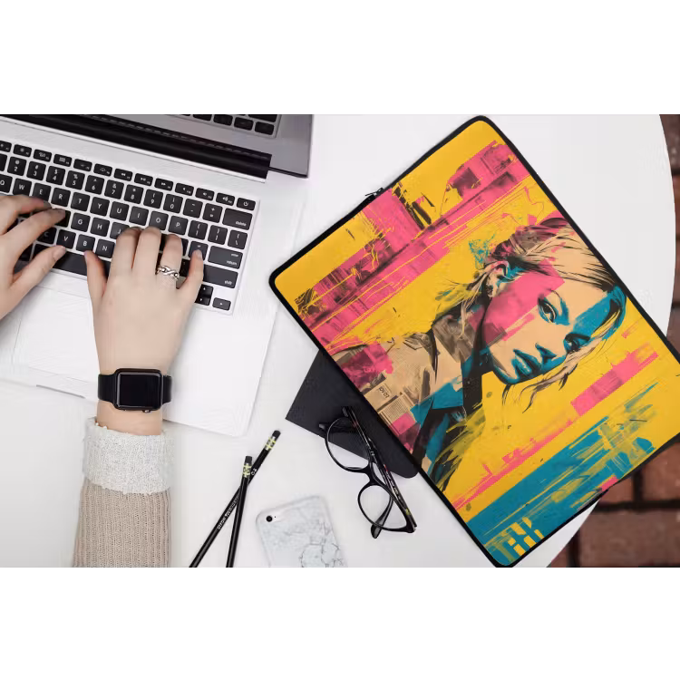 Laptophoes - Vrouw - Verfstrepen - Gekleurd — 3