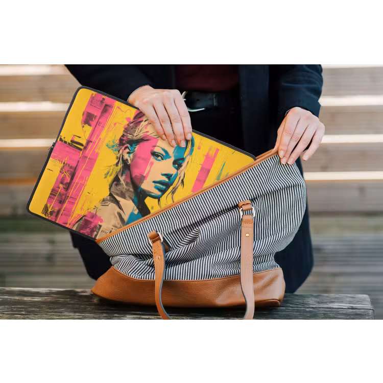 Laptophoes - Vrouw - Verfstrepen - Gekleurd — 4
