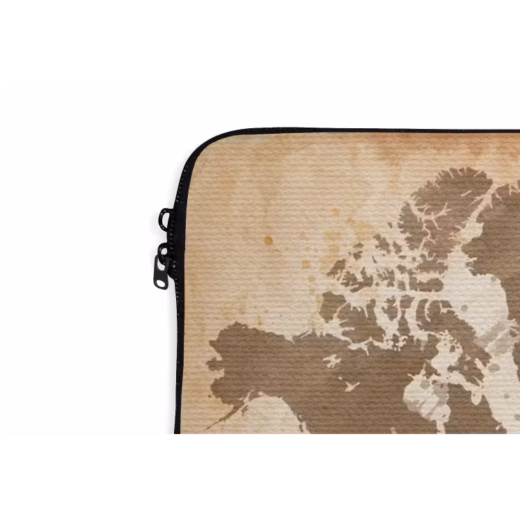 Laptophoes - Wereldkaart - Beige - Bruin — 6
