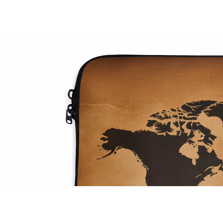 Laptophoes - Wereldkaart - Bruin - Kaart — 6