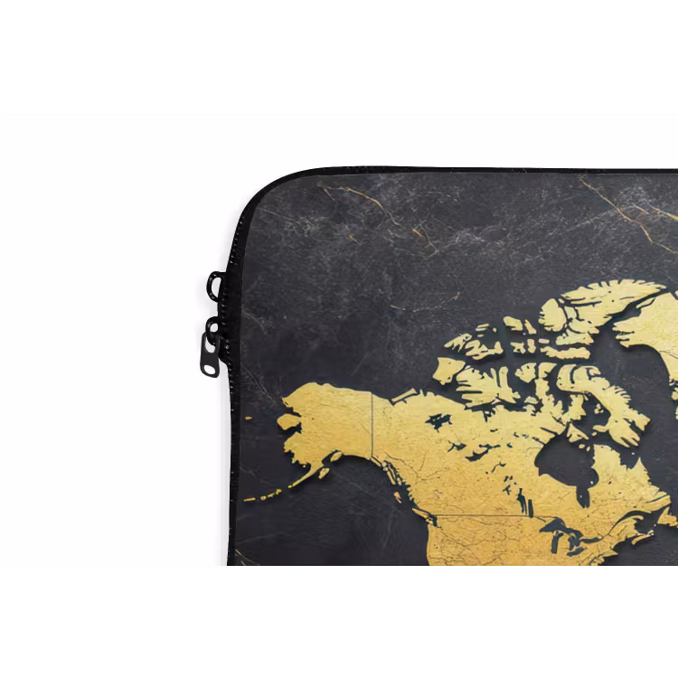 Laptophoes - Wereldkaart - Goud - Marmer — 6