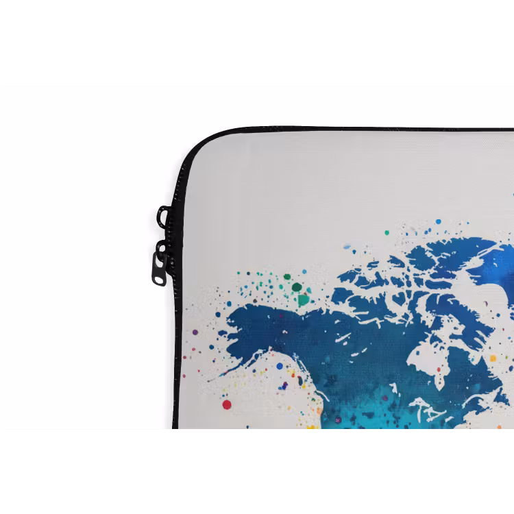 Laptophoes - Wereldkaart - Graffiti - Kleurrijk — 6