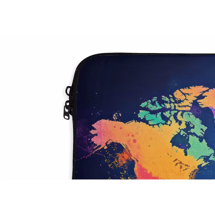 Laptophoes - Wereldkaart - Kleurrijk - Graffiti — 6