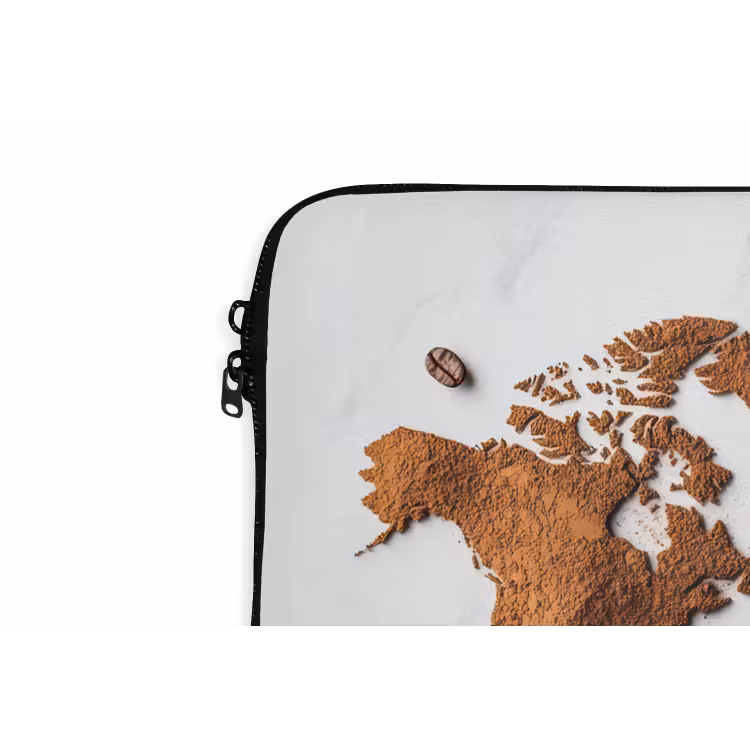 Laptophoes - Wereldkaart - Koffie - Marmer — 6