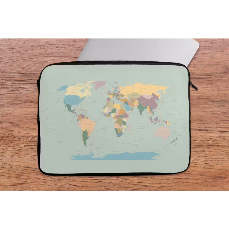 Laptophoes - Wereldkaart - Realistisch - Kaart — 2
