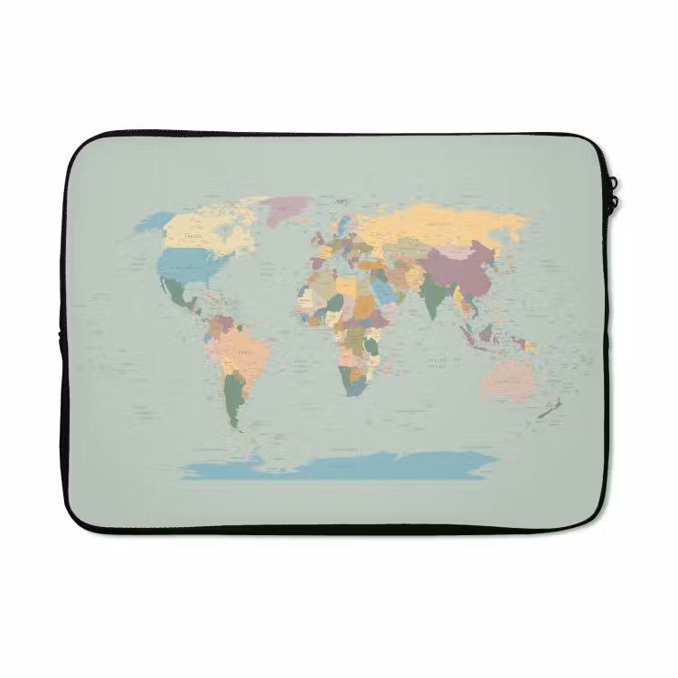 Laptophoes - Wereldkaart - Realistisch - Kaart — 5