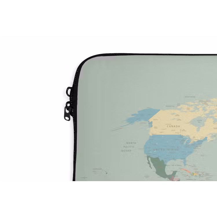 Laptophoes - Wereldkaart - Realistisch - Kaart — 6