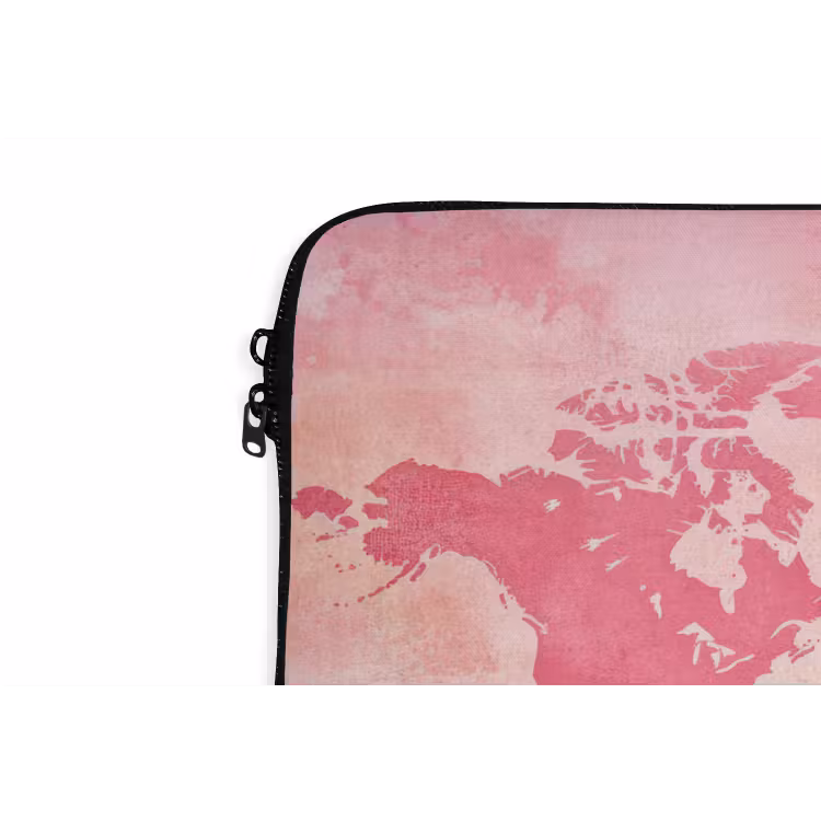 Laptophoes - Wereldkaart - Roze - Vaag — 6