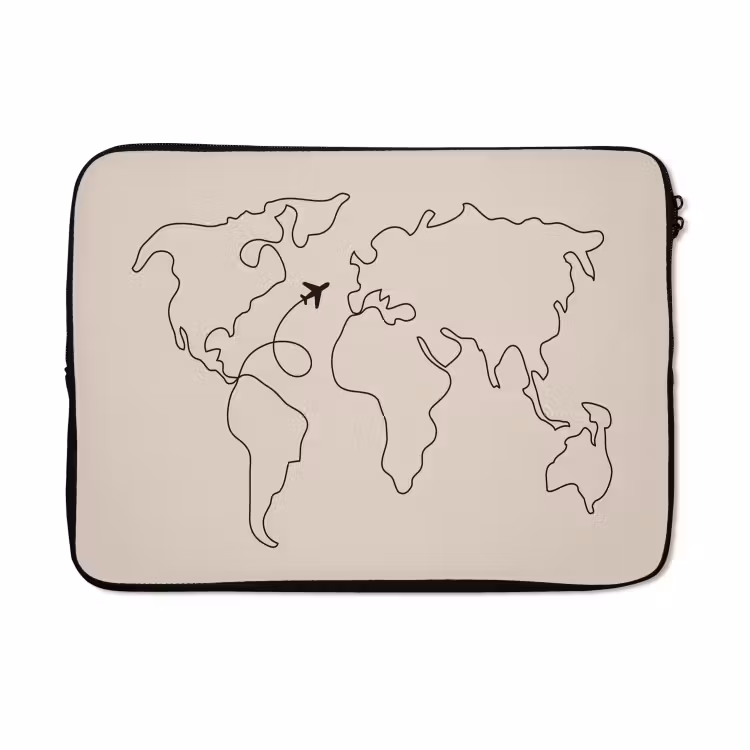 Laptophoes - Wereldkaart - Simpel - Vliegtuig — 5