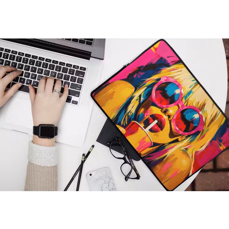 Laptophoes - Zonnebril - Roze - Vrouw - Rietje — 3