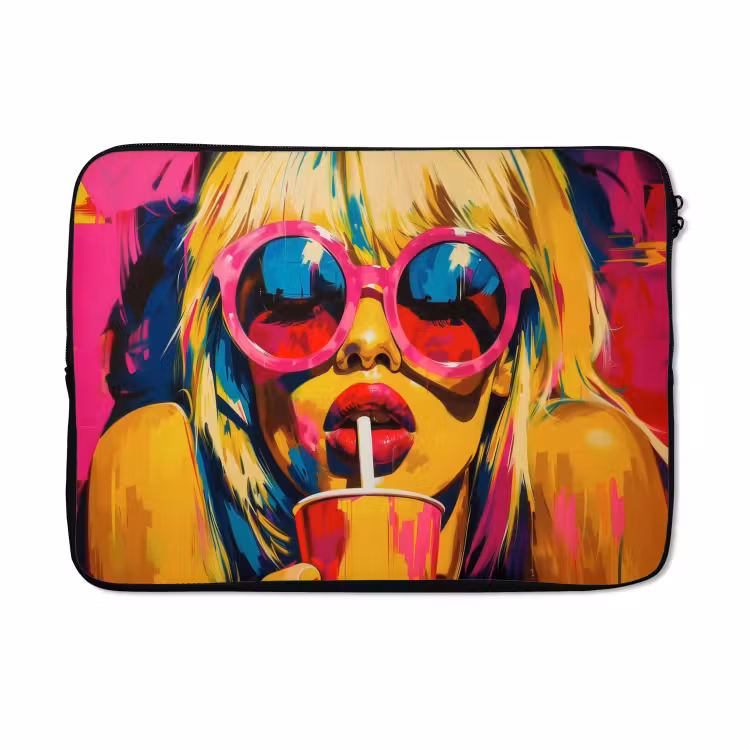 Laptophoes - Zonnebril - Roze - Vrouw - Rietje — 5