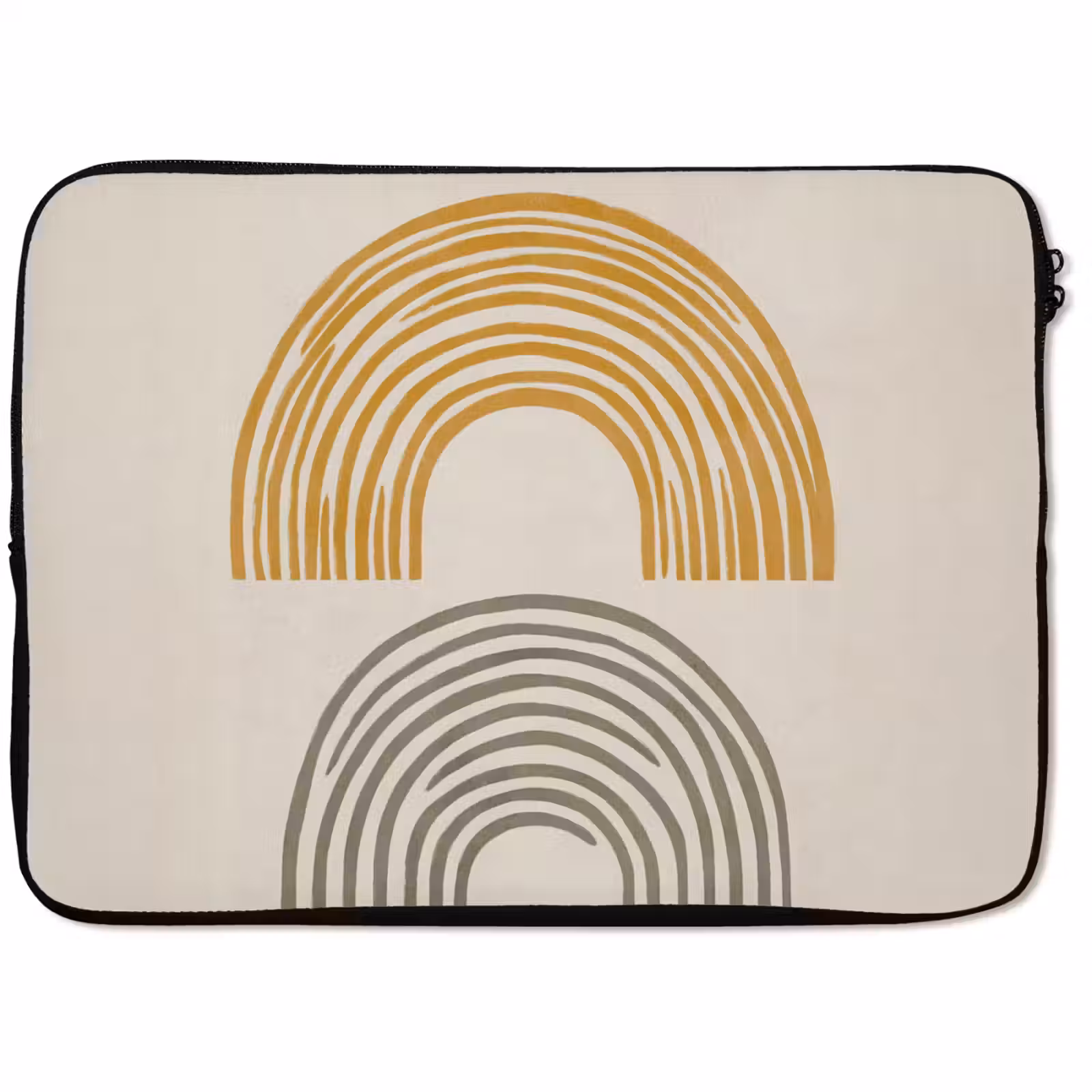 Laptophoes - Bogen - Lijnen - Oranje - Minimalistisch — 1