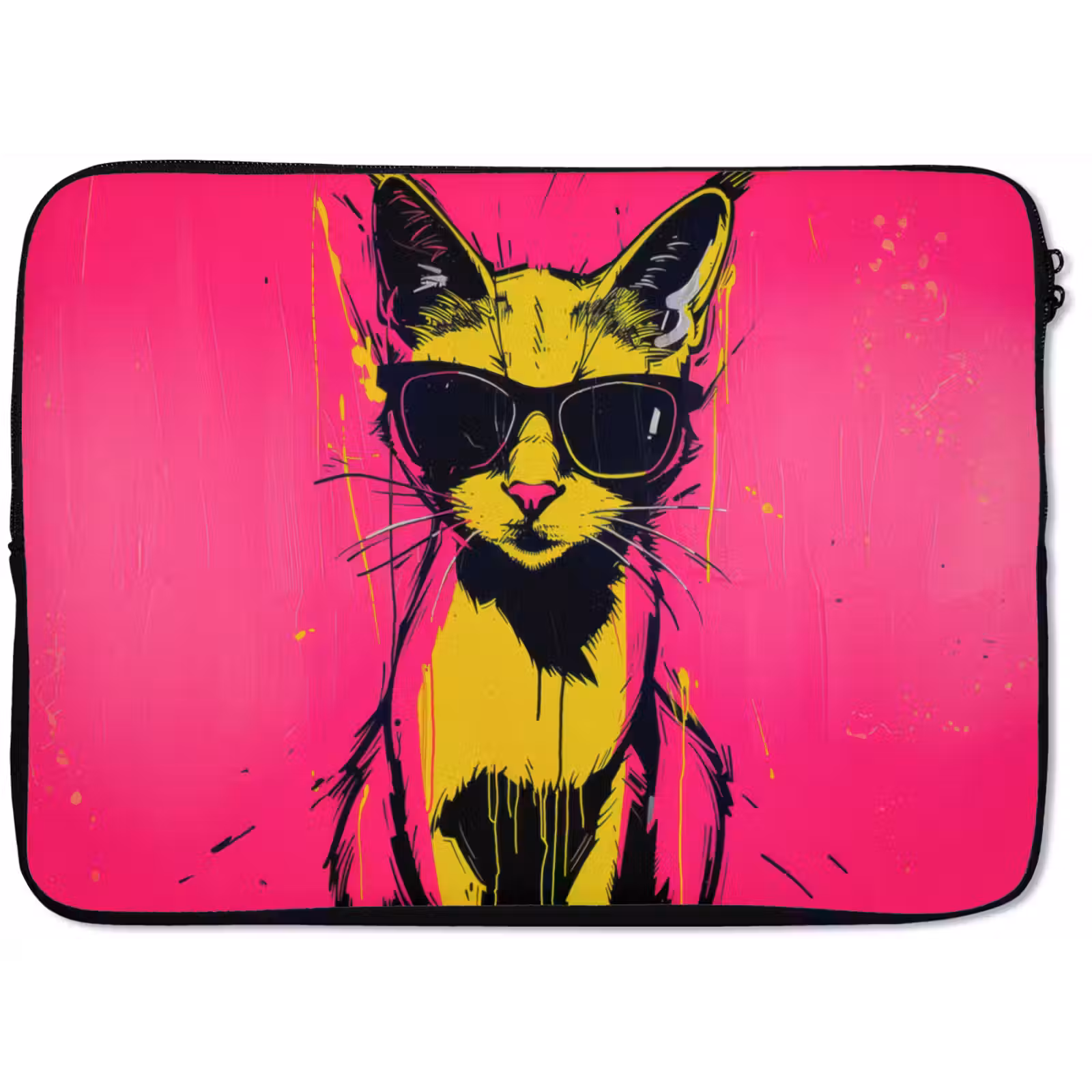 Laptophoes - Kat - Art - Zonnebril - Roze — 1