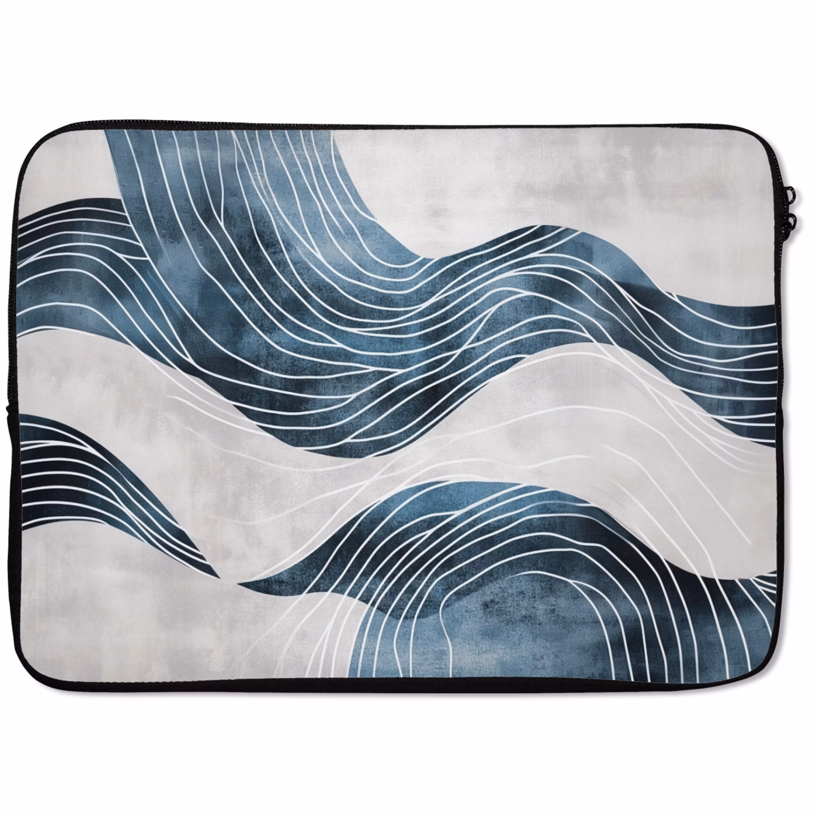 Laptophoes - Lijnen - Golven - Abstract - Blauw — 1