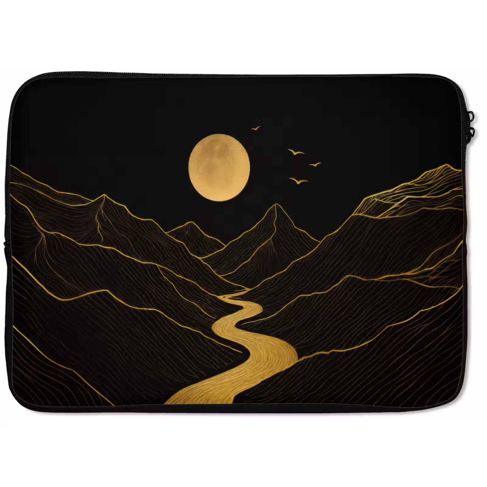 Laptophoes - Rivier - Goud - Maan - Vogels — 1