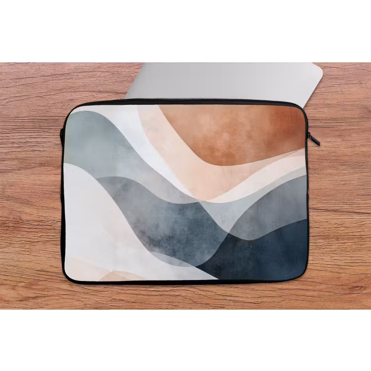 Laptophoes - Abstract - Golven - Blauw — 2