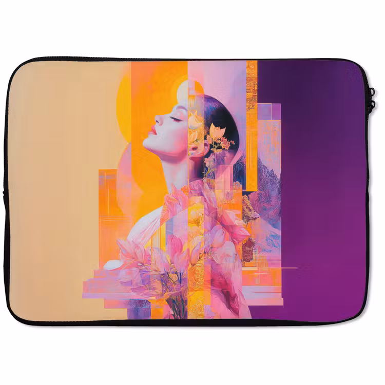 Laptophoes - Abstract - Portret - Vrouw - Kleurrijk — 1