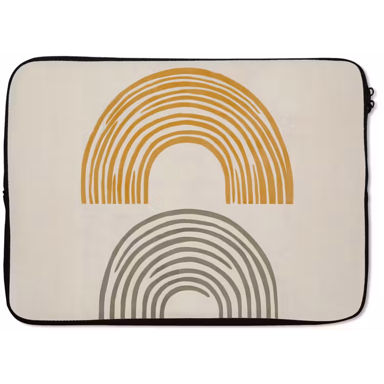 Laptophoes - Bogen - Lijnen - Oranje - Minimalistisch — 1