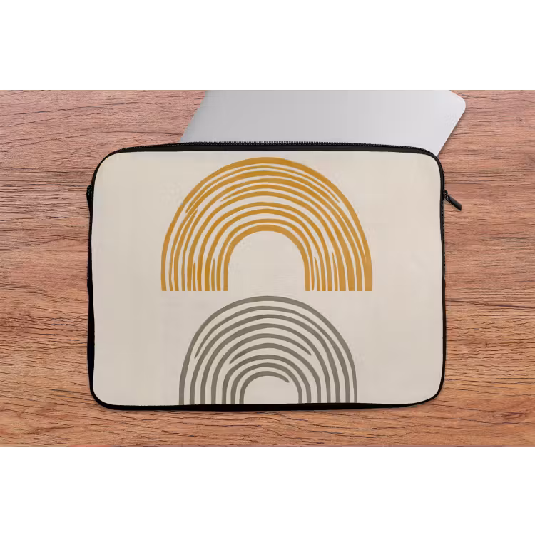 Laptophoes - Bogen - Lijnen - Oranje - Minimalistisch — 2