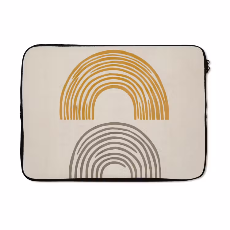 Laptophoes - Bogen - Lijnen - Oranje - Minimalistisch — 5