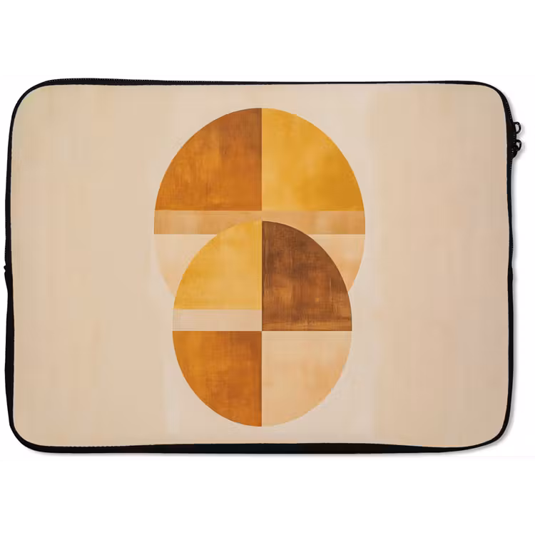 Laptophoes - Cirkels - Geel - Minimalistisch — 1