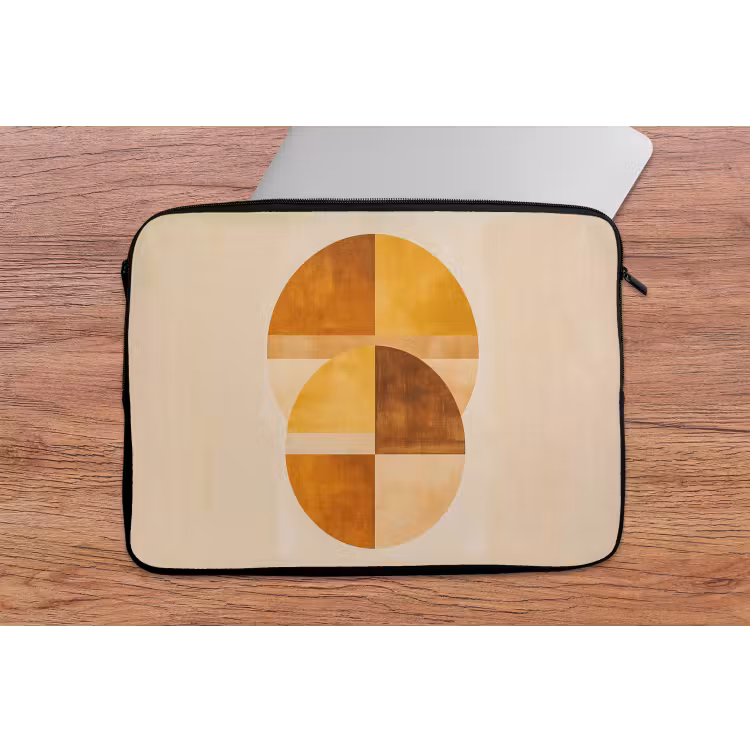 Laptophoes - Cirkels - Geel - Minimalistisch — 2