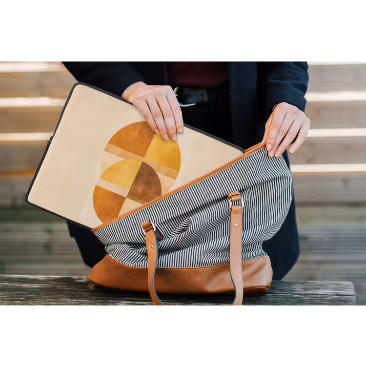Laptophoes - Cirkels - Geel - Minimalistisch — 4