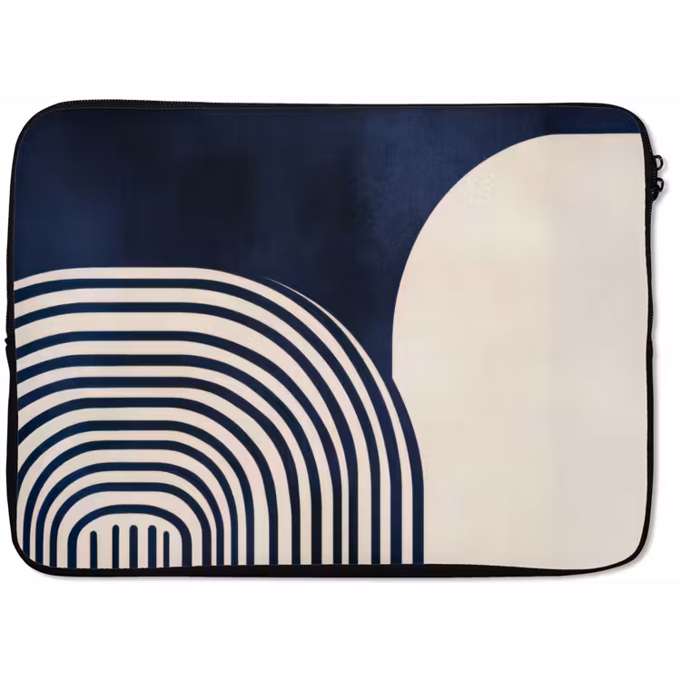 Laptophoes - Donkerblauw - Abstract - Lijnen — 1