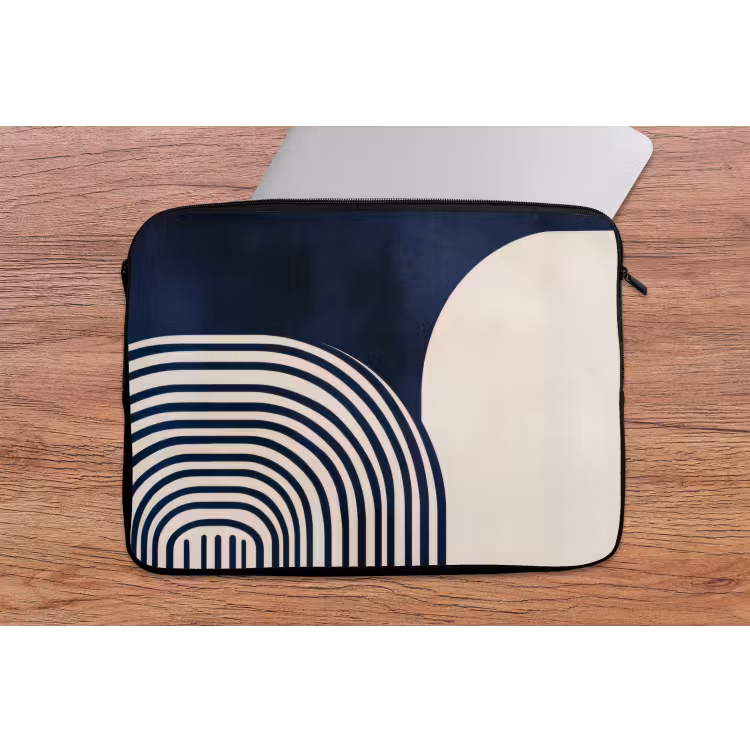 Laptophoes - Donkerblauw - Abstract - Lijnen — 2